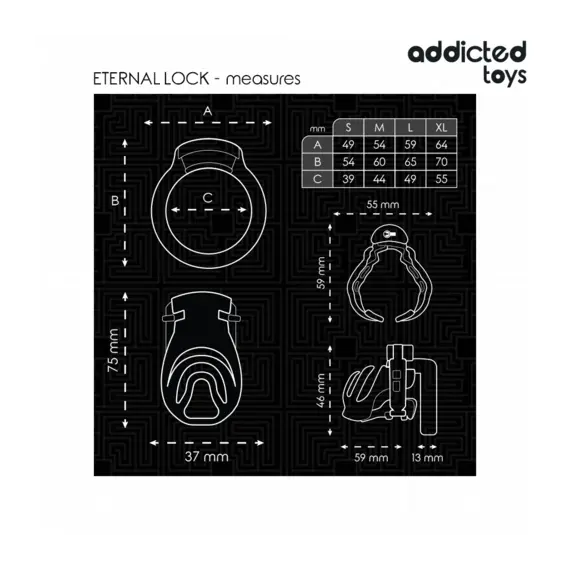 ADDICTED TOYS LOCKED - ETERNAL LOCK клетка за пенис 9 смснимка 3