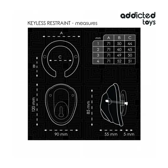 ADDICTED TOYS LOCKED - KEYLESS RESTRAINT клетка за пенис 11.5 смснимка 3