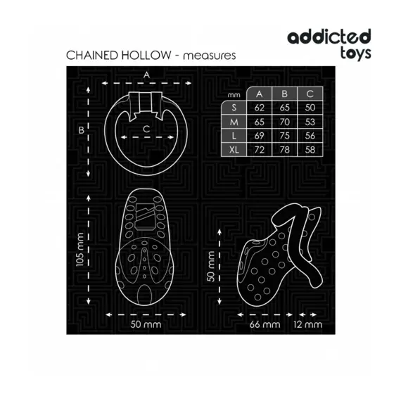 ADDICTED TOYS LOCKED - CHAINED HOLLOW клетка за пенис 10.5 смснимка 3