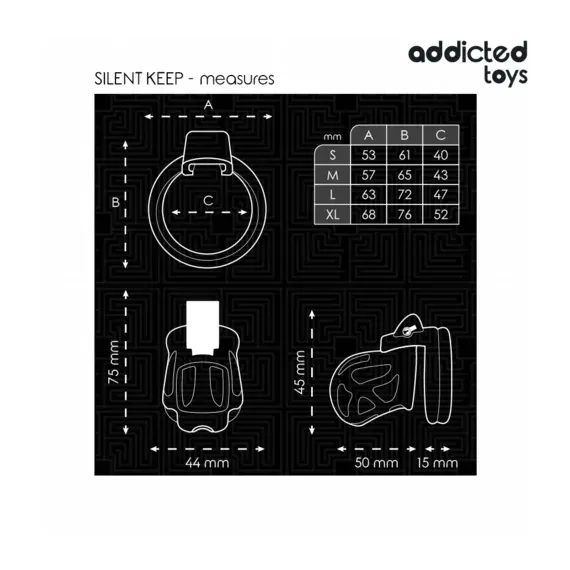 ADDICTED TOYS LOCKED - SILENT KEEP клетка за пенис 7.5 смснимка 3