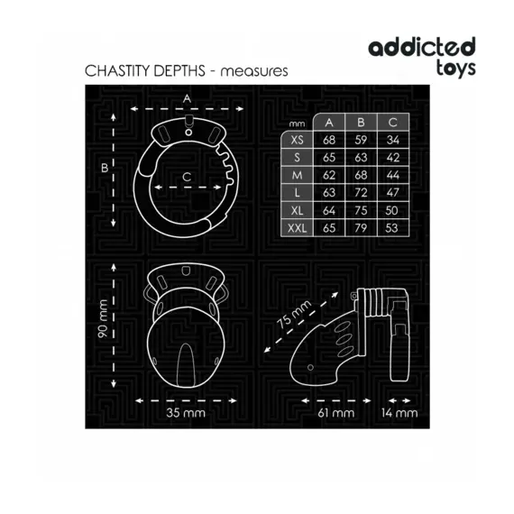 ADDICTED TOYS LOCKED - CHASTITY DEPTHS клетка за пенис 7.5 смснимка 3