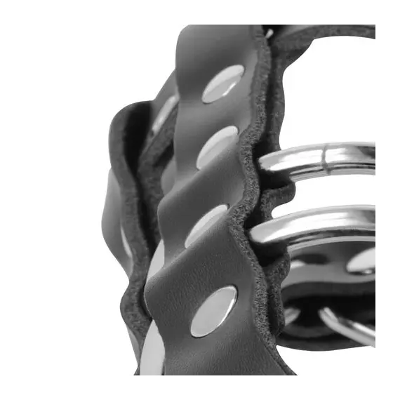 DARKNESS - LEATHER CHASTITY CAGE с LOCKснимка 4