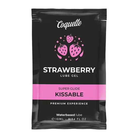 COQUETTE CHIC DESIRE - STRAWBERRY WATER BASED KISSABLE LUBRICANT POCKET 10 MLснимка 4