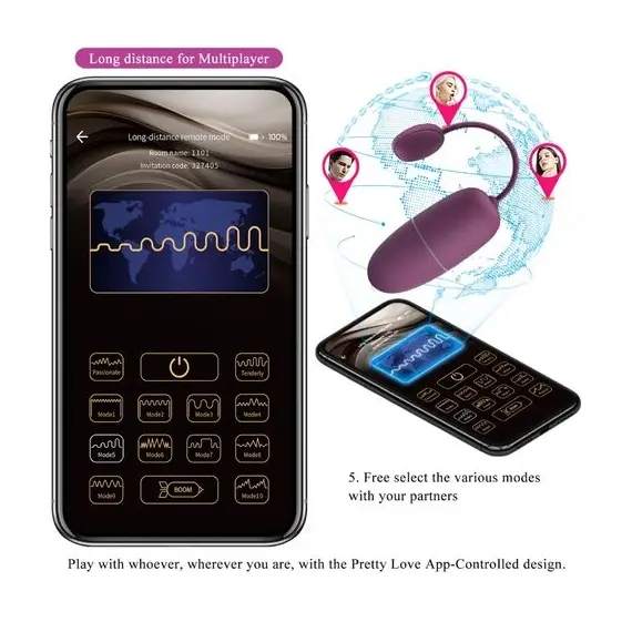 PRETTY LOVE - NYMPH VIBRATING EGG APP CONTROLLED LILAснимка 4