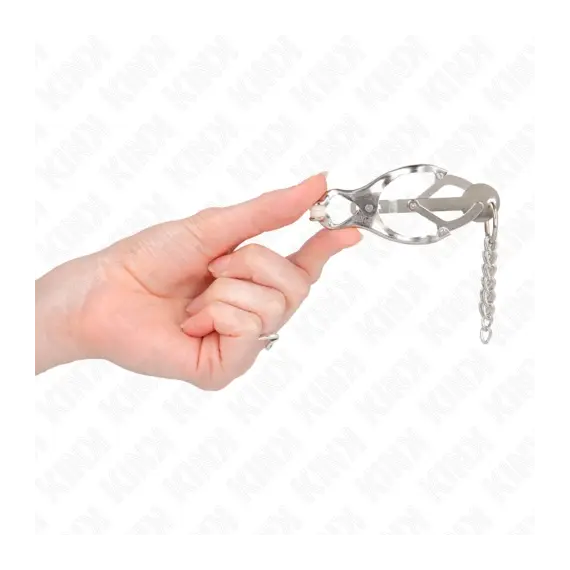 KINK - JAPANESE CLOVER клампи за зърна с LITTLE CHAINS сребристснимка 4