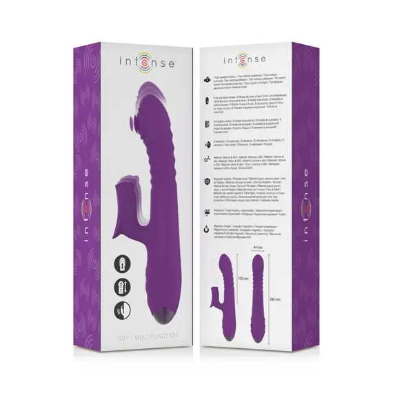 INTENSE - IGGY MULTIFUNCTION RECHARGEABLE вибратор UP & DOWN с CLITORAL STIMULATOR лилавснимка 5