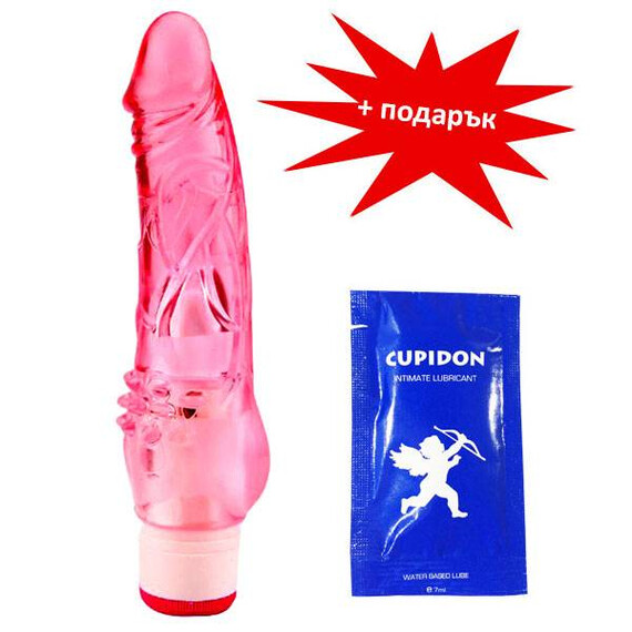 Вибратор Master Bully Hooligan Jelly Pink + подарък лубрикант  Реалистични вибратори