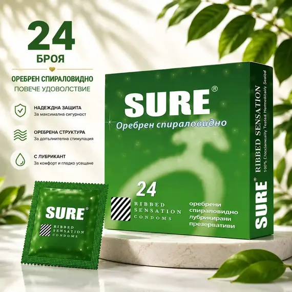 ПрезервативиSure Ribbed 24