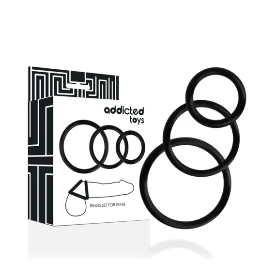 ADDICTED TOYS - RINGS комплект за PENIS черен