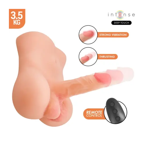 INTENSE DEEP TOUCH - DAMIEN торс с реалистично дилдо, thrusting движение, вибрация и дистанционно управление 3.5 кг секс кукла/торс