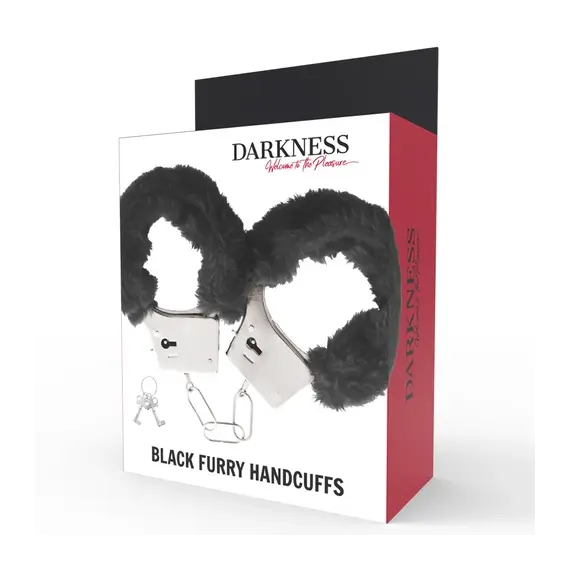 DARKNESS - черен подплатени метални белезнициснимка 3