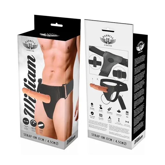 HARNESS ATTRACTION - WILLIAN HOLLOW RNES с вибратор 17 см -O- 4.5 смснимка 5