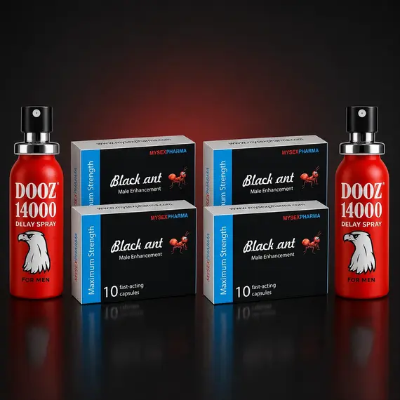 2 × Black Ant 20 капсули + DOOZ 14000 спрей — 40 капсули + 2 спрея