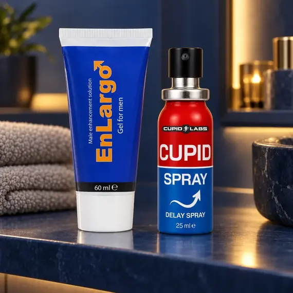 EnLargo 60 ml и Cupid Spray 25 ml в дискретна вечерна рутина