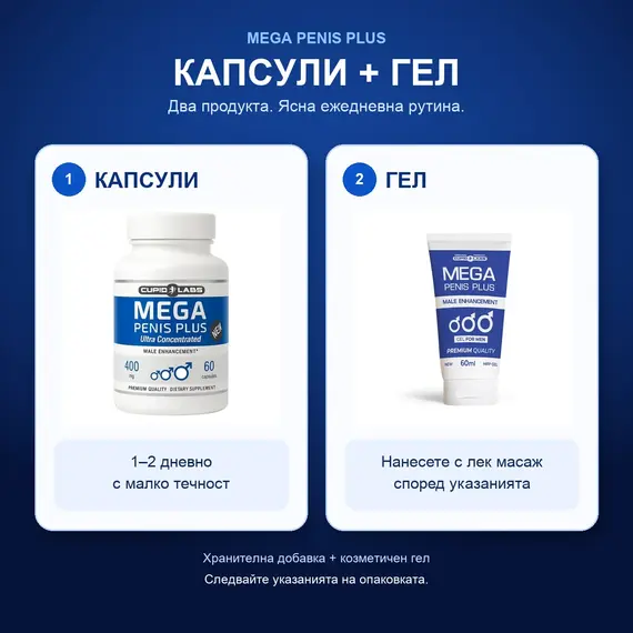 Капсули и крем за уголемяване на пениса Mega Penis Plus Caps&Gelснимка 10