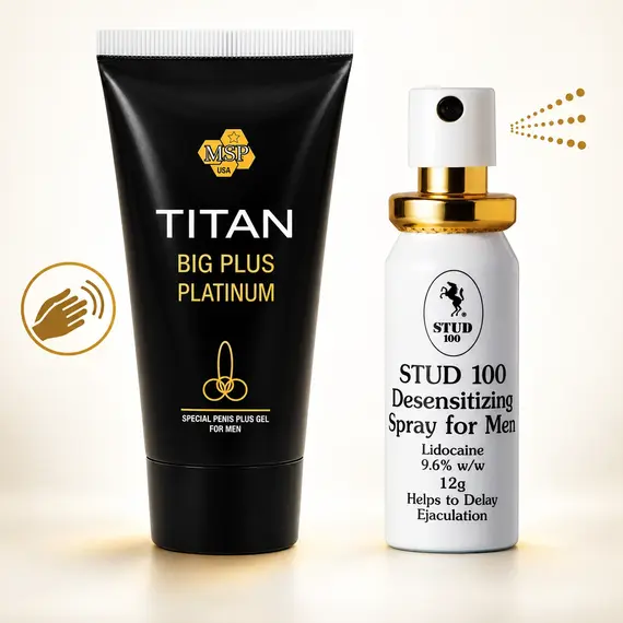 Titan gel за уголемяване 50мл. + Спрей за задържане Stud 100снимка 10