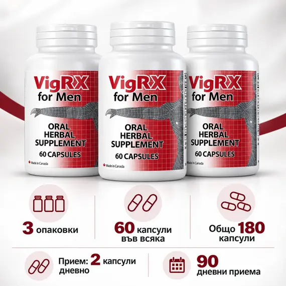 1+1=3 VigRX Pills за Уголемяване и Ерекция 60 капсулиснимка 8