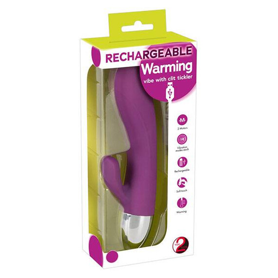 Загряващ се вибратор с клитор стимулатор  Луксозни вибратори