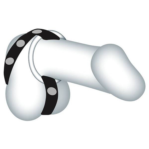 Кожен пенис пристегач с метален ринг  Пенис Пристегачи