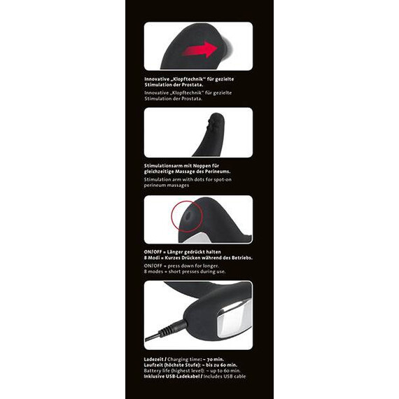 Простатен масажор с вибрация Knocking Plug  Простатни масажори Простатен масажор с вибрация Knocking Plug  Простатни масажори