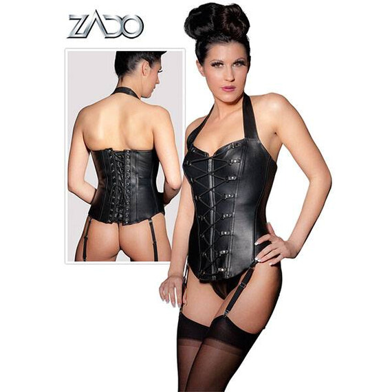 Кожен корсет с презрамки Zado  БДСМ Бельо