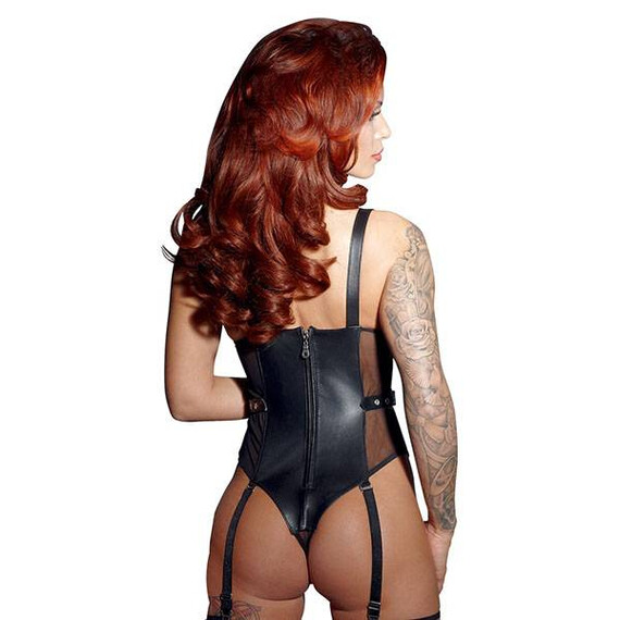 Кожено боди с катарами Zado  БДСМ Бельо