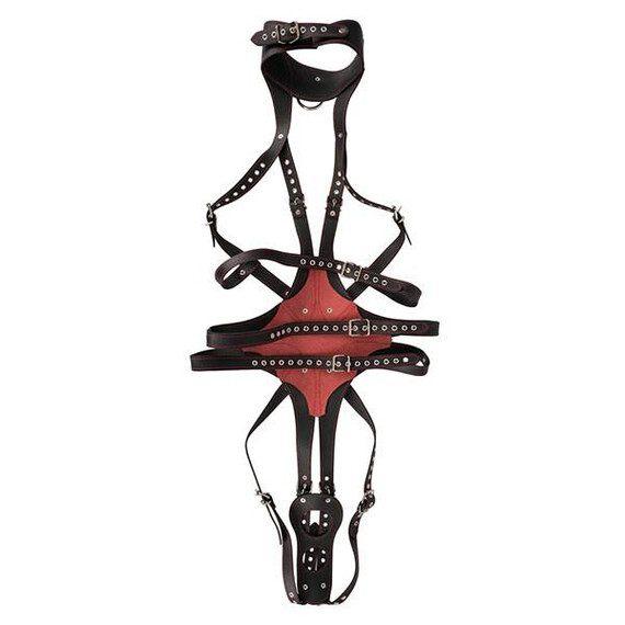 Кожено боди с нашийник Zado  БДСМ Бельо