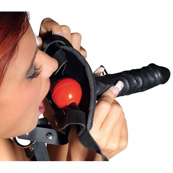 Кожена маска с дилдо Zado  Аксесоари