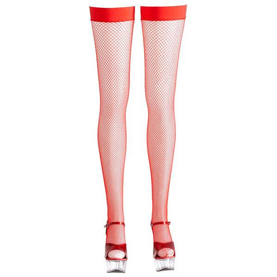Червени мрежести чорапи  Чорапи и чорапогащници