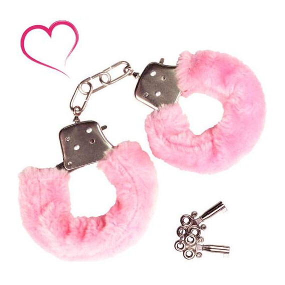 Белезници с розов пух Love cuffs  Белезници
