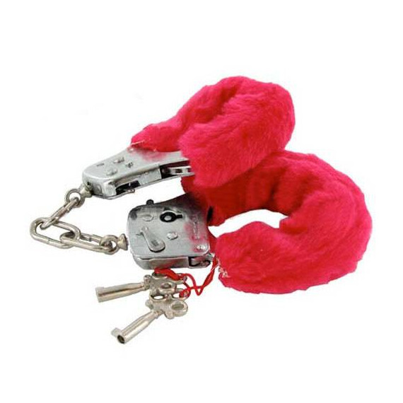 Белезници с червен пух Love cuffs  Белезници
