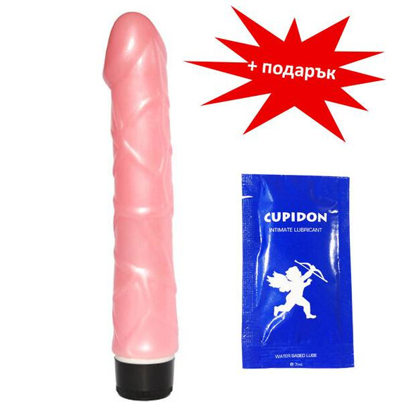 Реалистичен вибратор Pink Bad Boy + подарък лубрикант  Реалистични вибратори